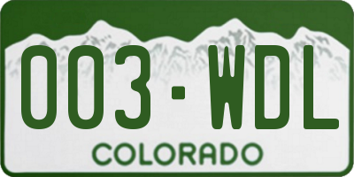 CO license plate 003WDL