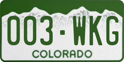 CO license plate 003WKG
