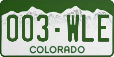 CO license plate 003WLE