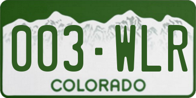CO license plate 003WLR