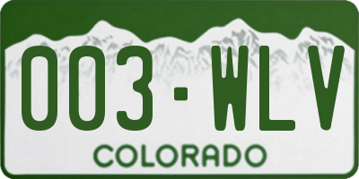 CO license plate 003WLV