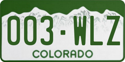 CO license plate 003WLZ