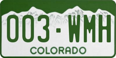 CO license plate 003WMH