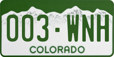 CO license plate 003WNH