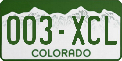 CO license plate 003XCL