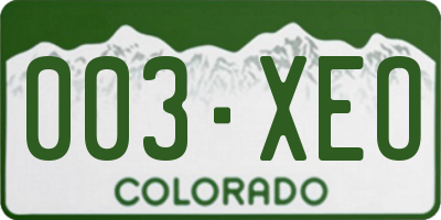 CO license plate 003XEO