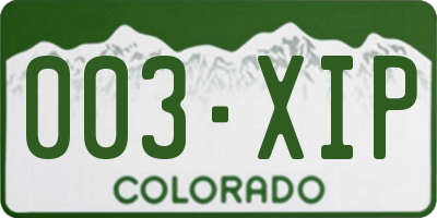 CO license plate 003XIP