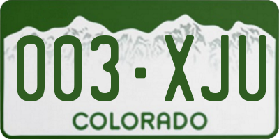 CO license plate 003XJU