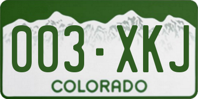 CO license plate 003XKJ