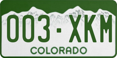 CO license plate 003XKM