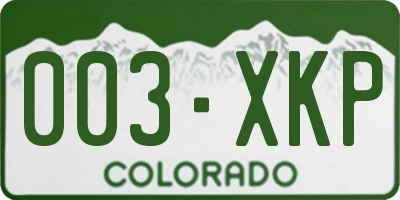 CO license plate 003XKP