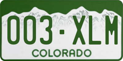 CO license plate 003XLM