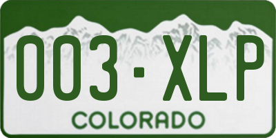 CO license plate 003XLP