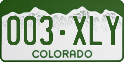 CO license plate 003XLY
