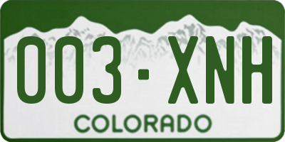 CO license plate 003XNH