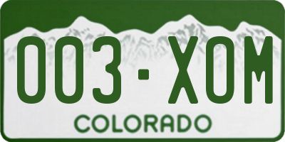 CO license plate 003XOM