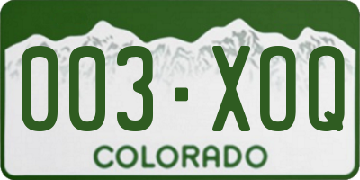 CO license plate 003XOQ