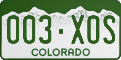 CO license plate 003XOS