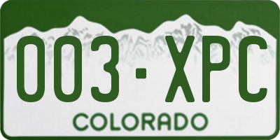 CO license plate 003XPC