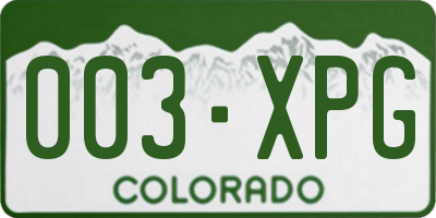 CO license plate 003XPG
