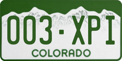 CO license plate 003XPI