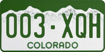 CO license plate 003XQH
