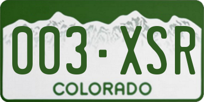 CO license plate 003XSR