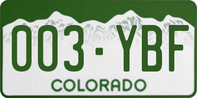 CO license plate 003YBF