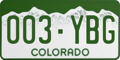 CO license plate 003YBG