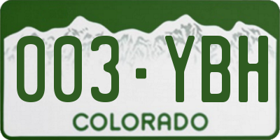 CO license plate 003YBH