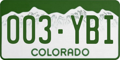 CO license plate 003YBI