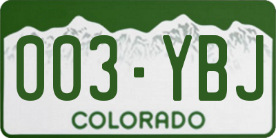 CO license plate 003YBJ