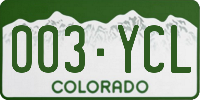 CO license plate 003YCL