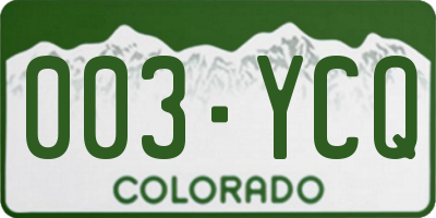 CO license plate 003YCQ