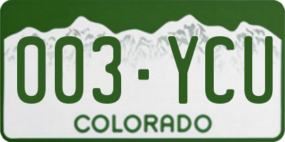 CO license plate 003YCU