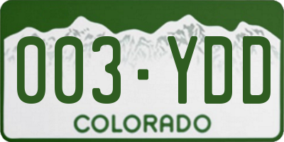 CO license plate 003YDD