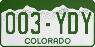 CO license plate 003YDY