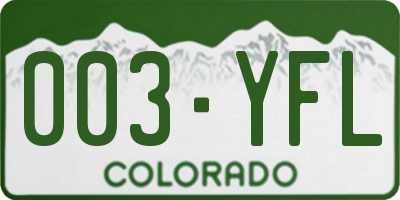 CO license plate 003YFL