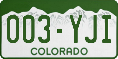 CO license plate 003YJI