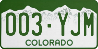 CO license plate 003YJM