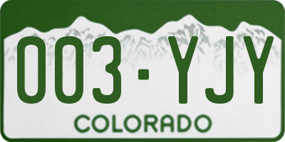 CO license plate 003YJY