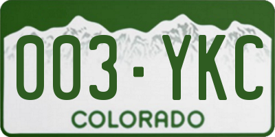 CO license plate 003YKC