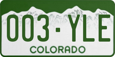 CO license plate 003YLE
