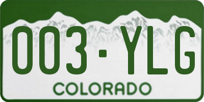 CO license plate 003YLG
