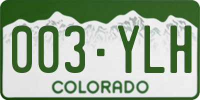 CO license plate 003YLH