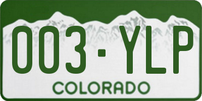 CO license plate 003YLP