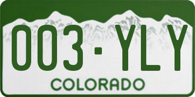 CO license plate 003YLY