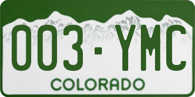 CO license plate 003YMC