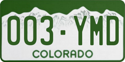 CO license plate 003YMD