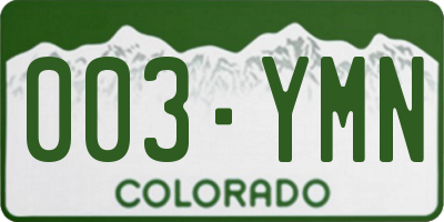 CO license plate 003YMN